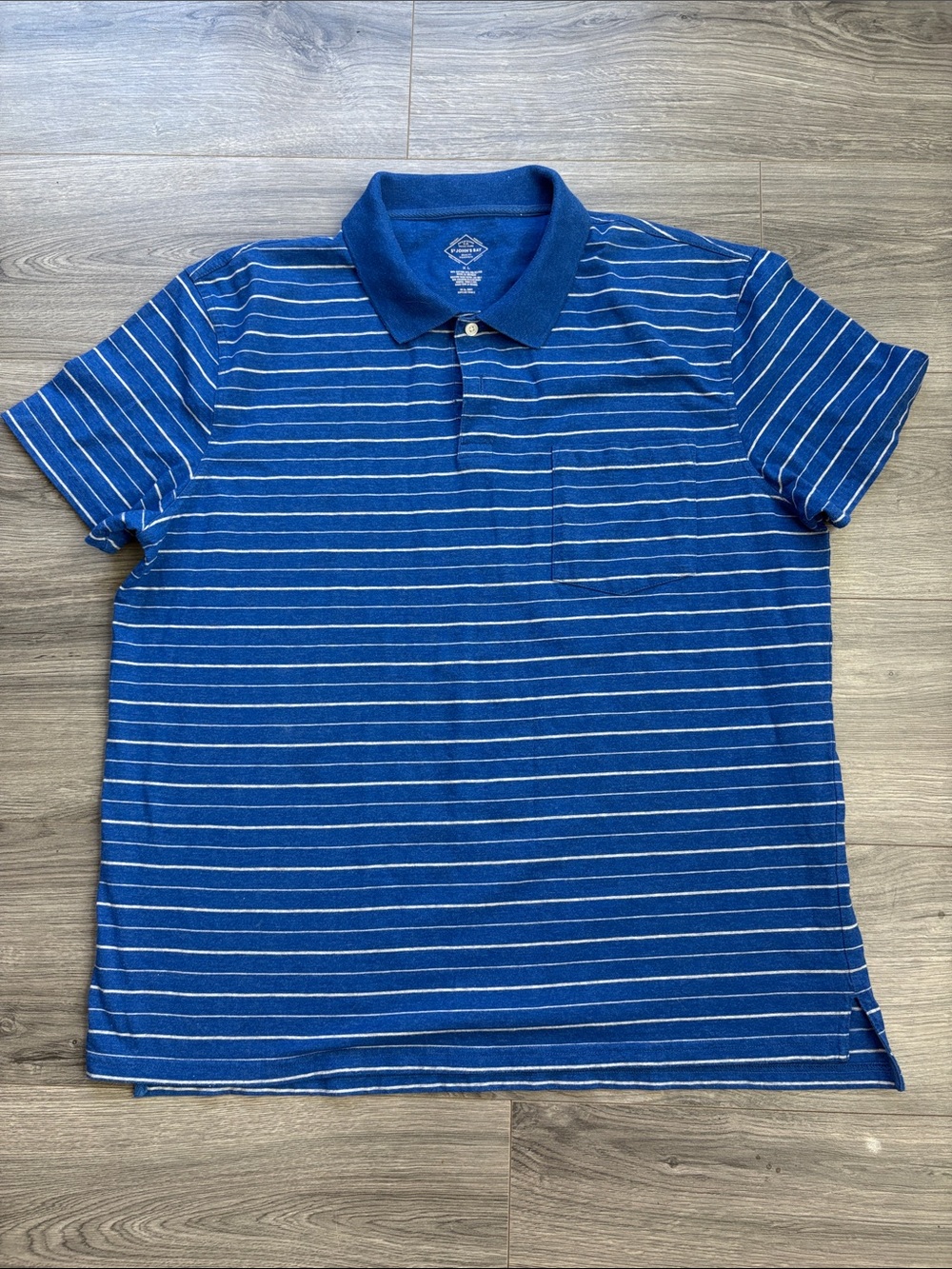 St. John’s Bay Men’s Blue Striped Polo Shirt – XL